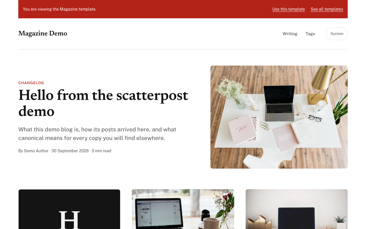Magazine template preview